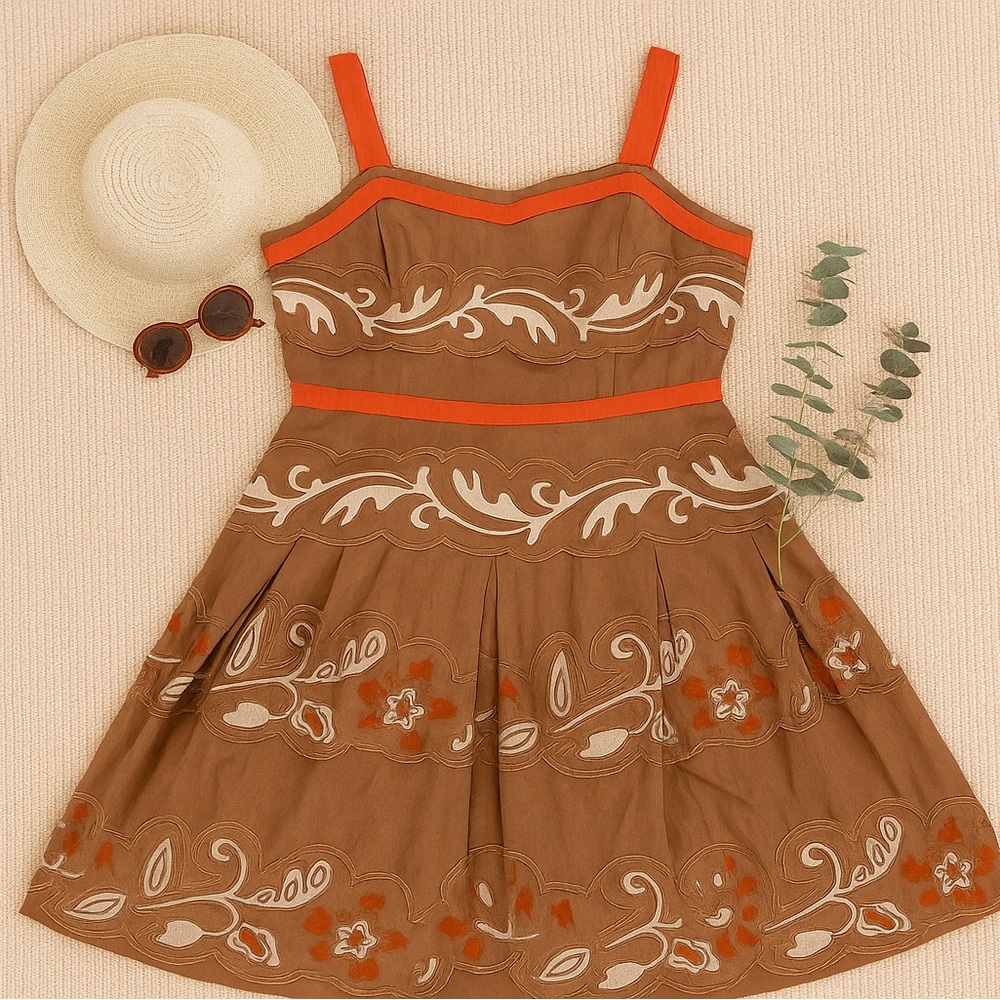 Anna Molinari vintage appliqué summer dress Coachella stagecoach